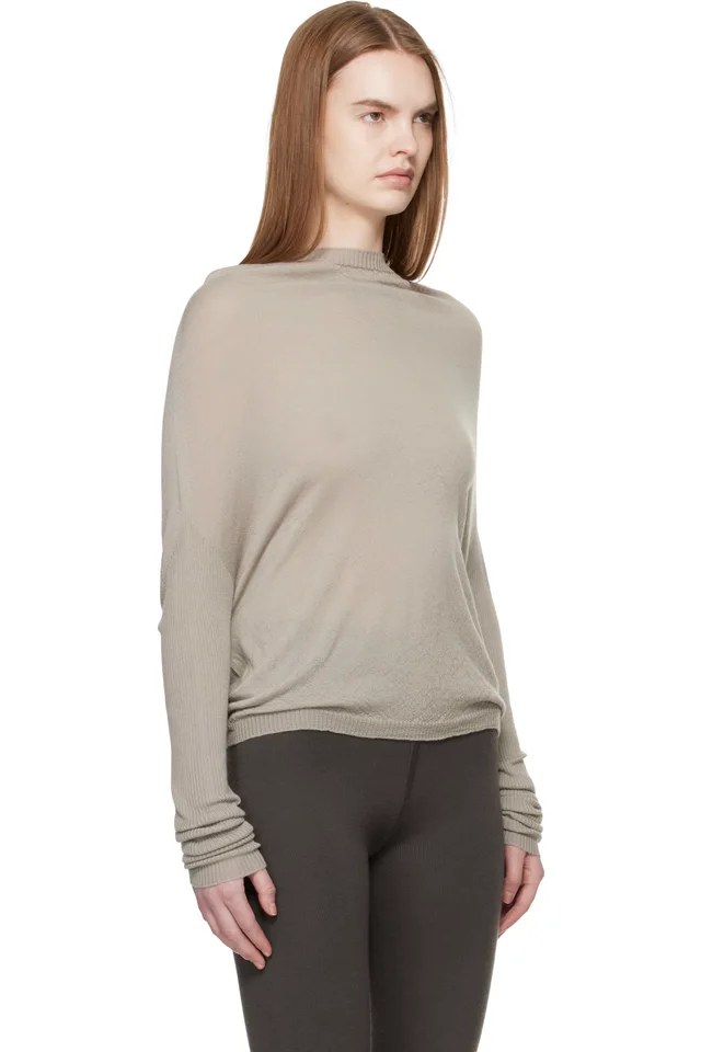 Rick Owens Off-White Temple Crater Knit Sweater, photo 2 of 4 from SSENSE