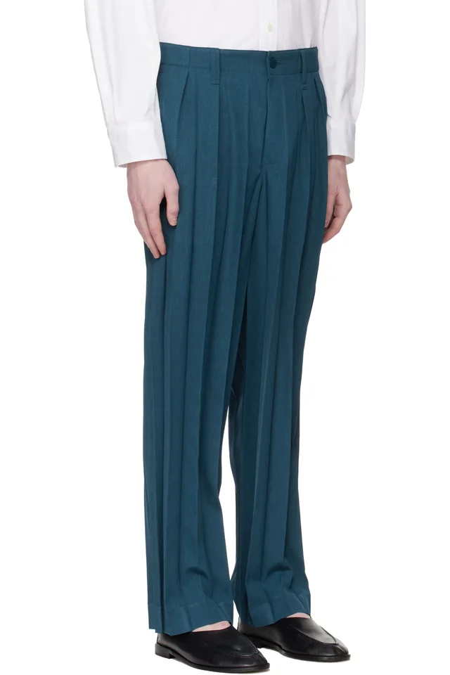 HOMME PLISSÉ ISSEY MIYAKE Navy Edge Ensemble Trousers, photo 2 of 4 from SSENSE