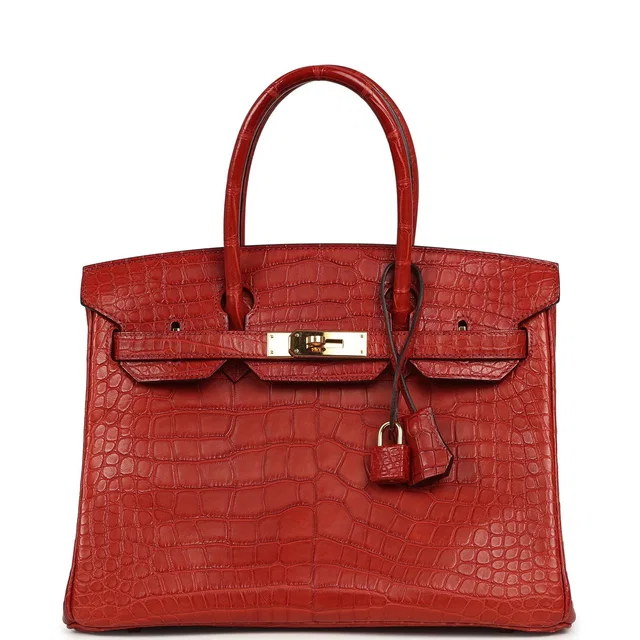 Hermès Birkin 30 Rouge H Matte Alligator Gold Hardware in Burgundy Crocodile from Madison Avenue Couture