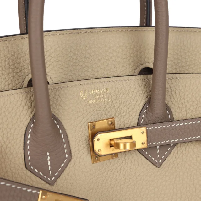 Hermès Special Order (HSS) Birkin 25 Etoupe, Trench Togo Brushed Gold Hardware in Beige/Brown Togo from Madison Avenue Couture, photo 7 of 9