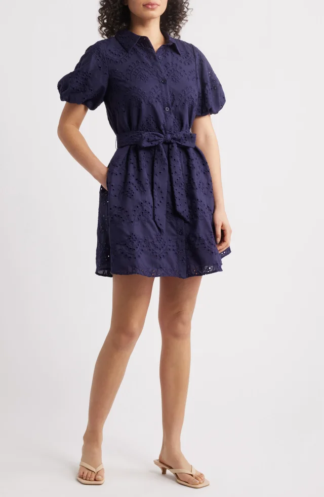 Sam Edelman Puff Sleeve Eyelet Shirtdress from Nordstrom Rack, photo 1 of 1