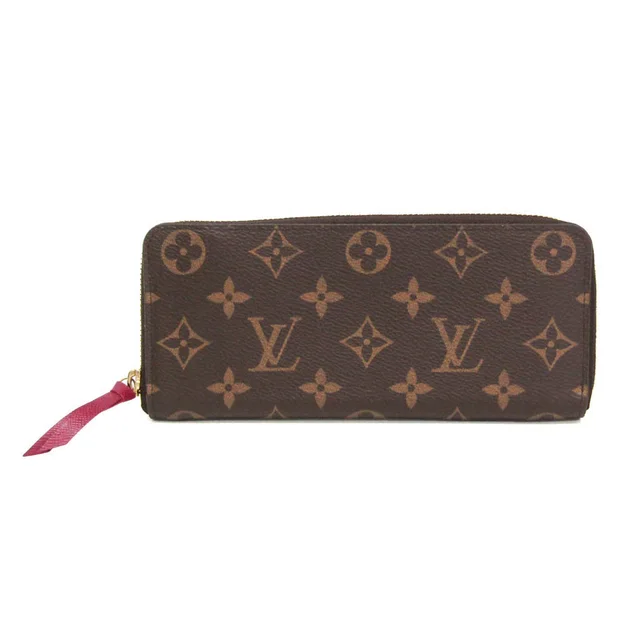 Louis Vuitton Clemence Wallet M60742 Women's Monogram Long Wallet (bi-fold) Brown,Fuchsia in Brown/Fuchsia Monogram from Elady