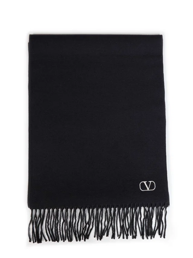 Valentino Garavani Virgin Wool Scarf — Black Scarfs in Black Wool from HEWI