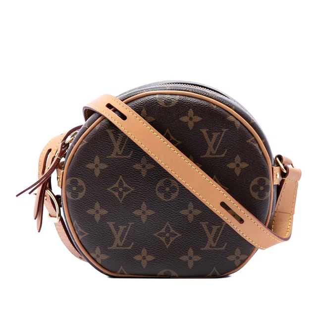 Brown Louis Vuitton Monogram Boite Chapeau Souple PM Crossbody Bag in Brown Coated canvas from Designer Revival