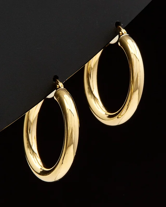 18K Italian Gold Polished Hoops, image 1 of 1 from Gilt