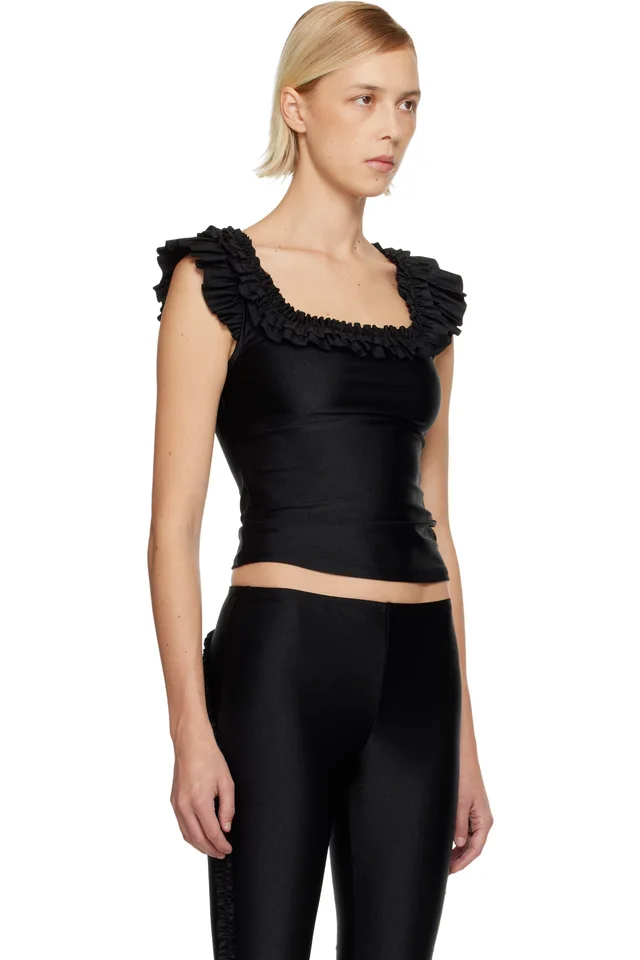 Sandy Liang Black Kale Tank Top, photo 2 of 4 from SSENSE
