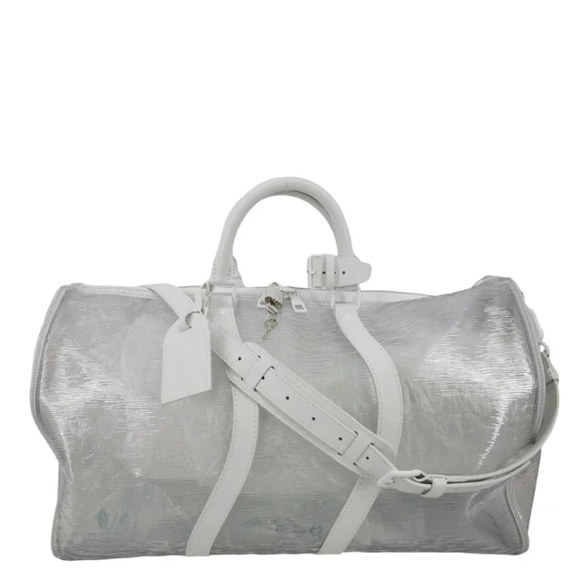 Louis Vuitton Wavy Keepall 50 Bandouliere Transparent Epi PVC Travel Bag White in White Leather from Dallas Designer Handbags