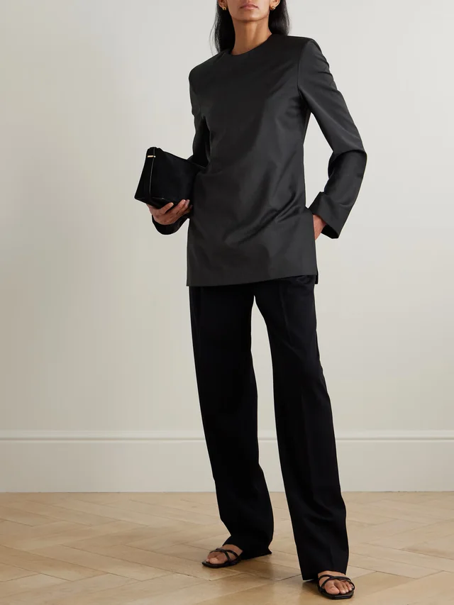 TOTEME Wool blouse in Grey, photo 2 of 2 from NET-A-PORTER (Canada)