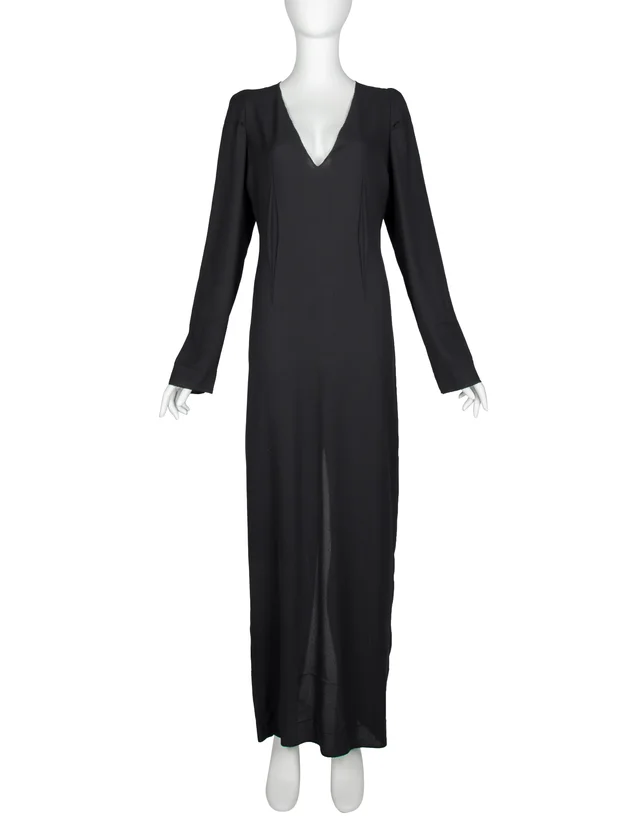 Maison Margiela Vintage AW 1993 Phenomenal and Rare 'Open Dart' Black Crepe Dress in Black from Amarcord Vintage Fashion