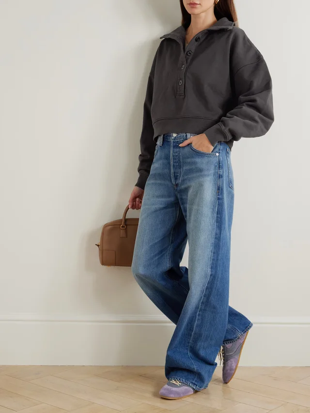 CITIZENS OF HUMANITY Mirelle cropped cotton-jersey sweatshirt in Brown, photo 2 of 2 from NET-A-PORTER (Canada)