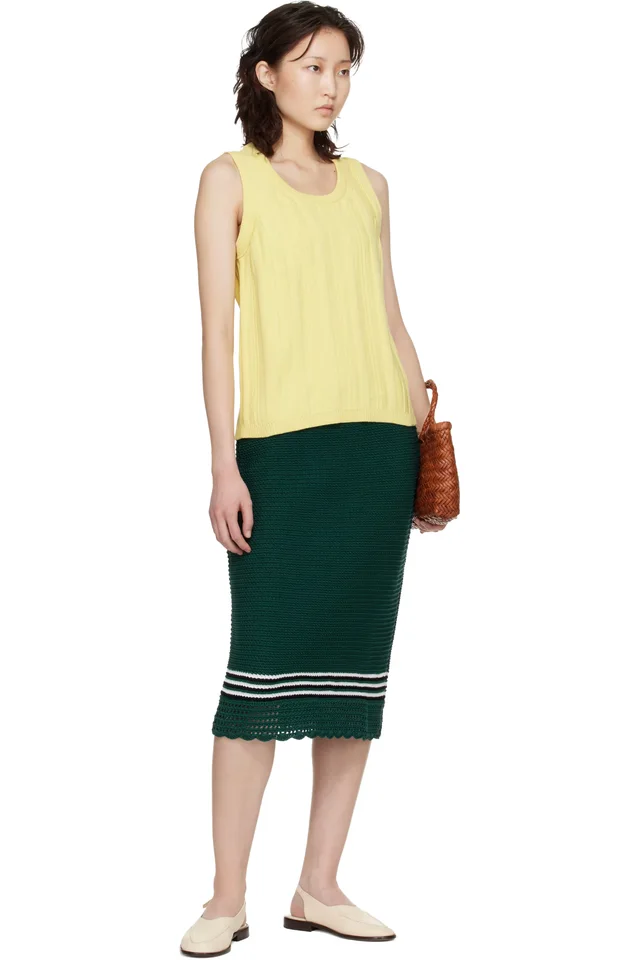 B.B. Wallace Green Kienholz Midi Skirt, photo 4 of 4 from SSENSE