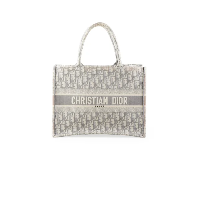 Dior Medium Book Tote Oblique Grey in Grey Canvas from The Purse Affair