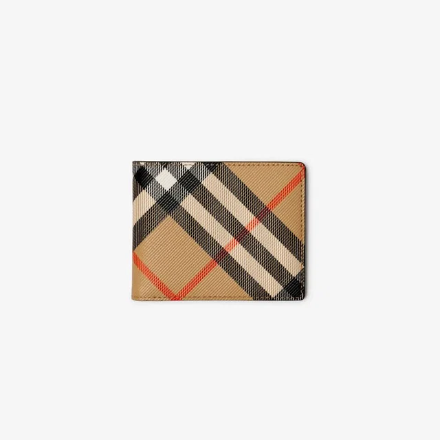 Burberry Wallet — Sand Canvas With Check Print in Canvas from HEWI