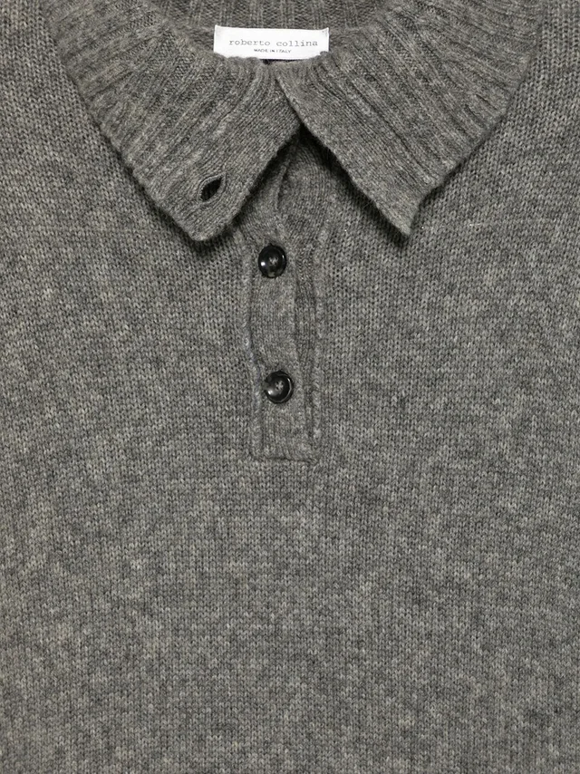 Roberto Collina Collared henley cropped knit sweater, photo 3 of 3 from SENSER