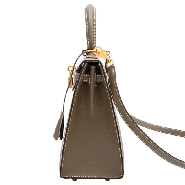 Hermès 2021 Kelly 25 Etoupe in Taupe Epsom leather from VINTAGE QOO TOKYO, photo 4 of 10