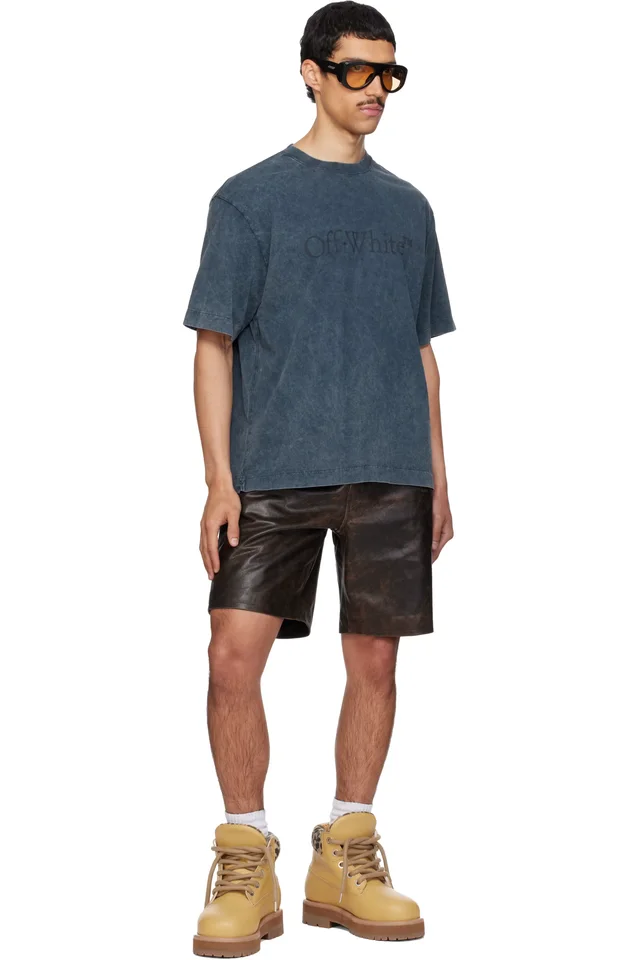 Off-White Navy Bookish Mar Skate T-shirt, photo 4 of 4 from SSENSE