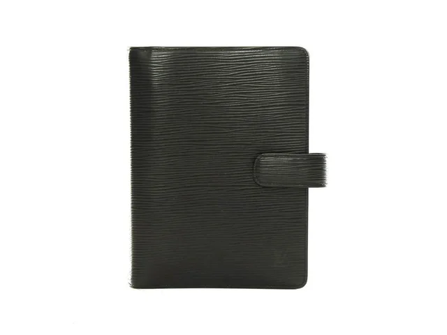 Louis Vuitton Black Epi Leather Noir Medium Ring Agenda MM Notebook Cover in Black Leather from Bagriculture