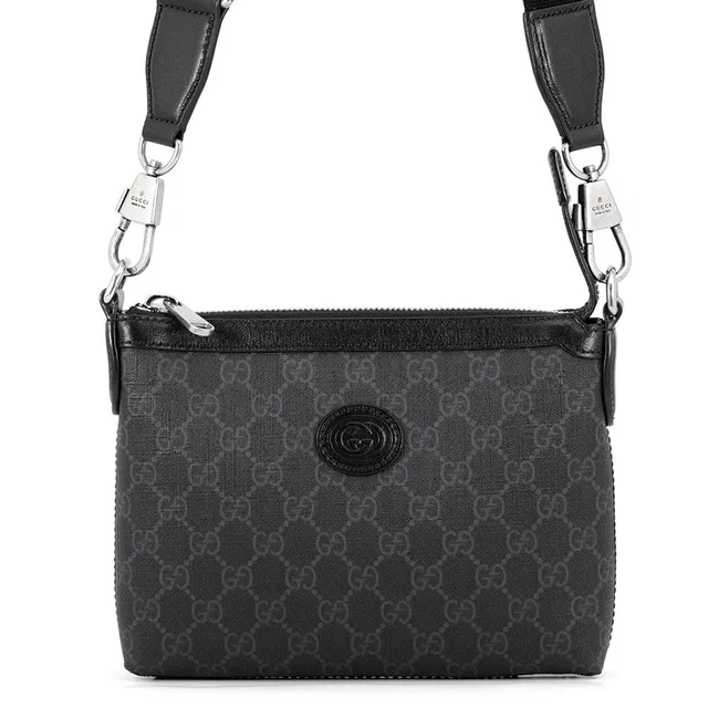 Gucci Interlocking G 2-Way Shoulder Bag Black760021 GG Supreme Leather in Leather from GALLERY RARE