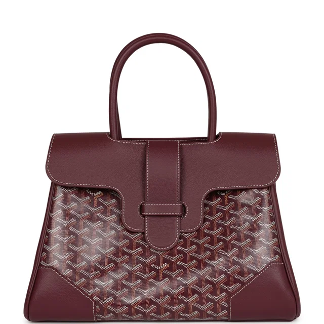 Goyard Saigon Tote Burgundy Goyardine Canvas Palladium Hardware in Burgundy Canvas from Madison Avenue Couture