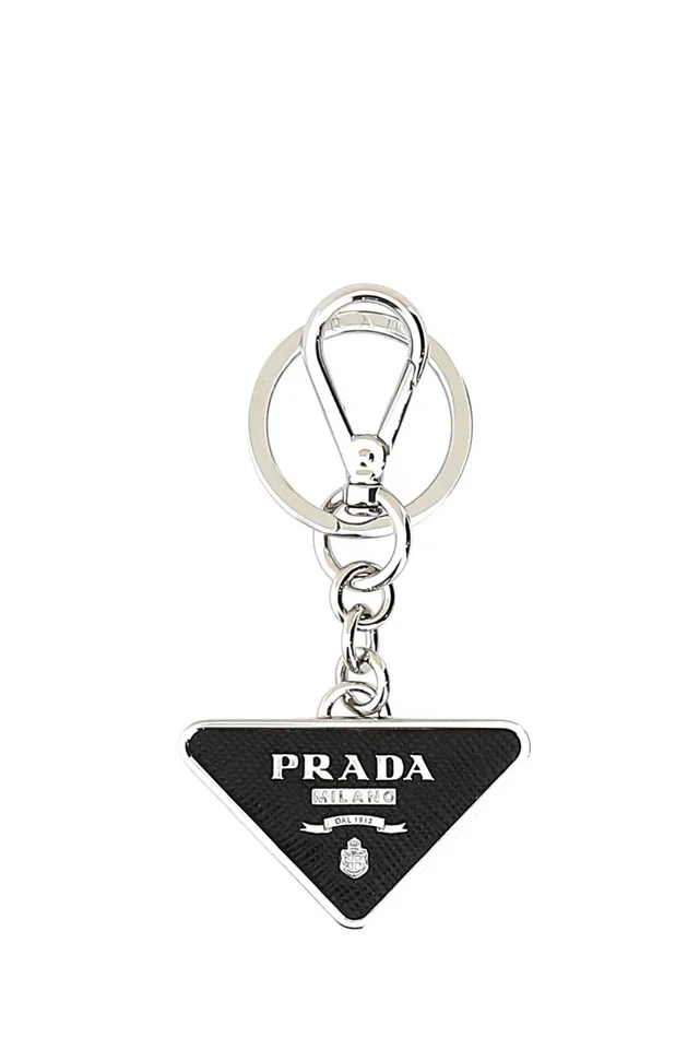 Prada Milano Key Case — Black Acciaio-vitello Keychains in Black Saffiano leather from HEWI