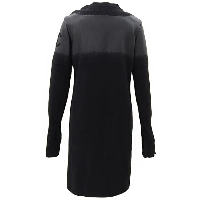 Chanel Leather Knit Combo CC Mark Cardigan #38 Black in Black Leather from VINTAGE QOO TOKYO, photo 2 of 2