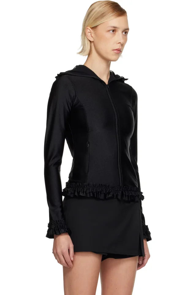 Sandy Liang Black Parsnip Zip Hoodie, photo 2 of 4 from SSENSE