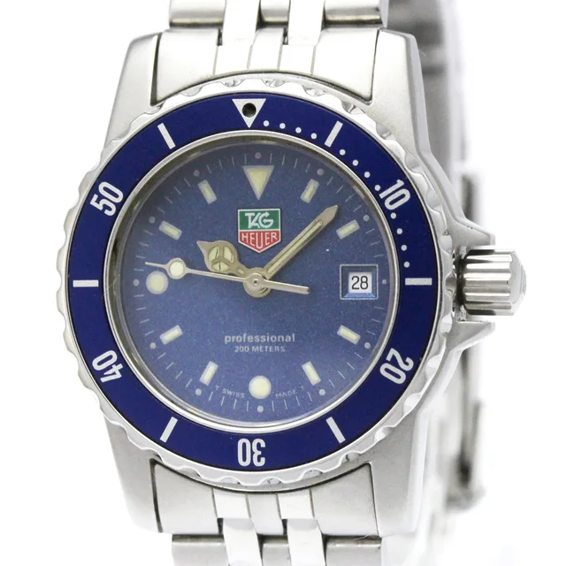 TAG Heuer 1500 Professional Steel Quartz Ladies Watch WD1414 in Blue from Elady