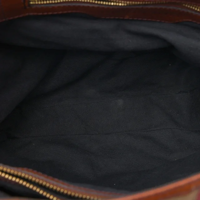 Beige Burberry House Check Canvas Gosford Bridle Satchel in Beige Canvas from Designer Revival, photo 4 of 6