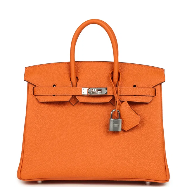 Hermès Birkin 25 Orange Minium Togo Palladium Hardware in Orange Togo leather from Madison Avenue Couture