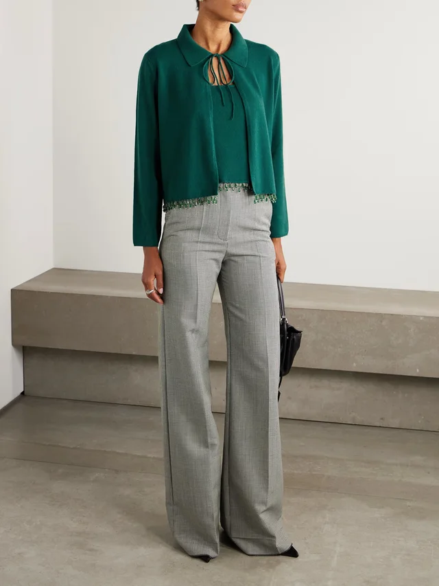 BODE Embellished wool and cashmere-blend cardigan in Green, photo 2 of 2 from NET-A-PORTER (Canada)