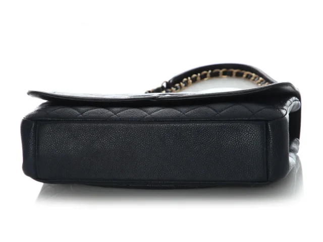 Chanel Medium Navy and Black Quilted Caviar CC Filigree Flap in Black Caviar leather from Ann's Fabulous Finds, photo 6 of 9