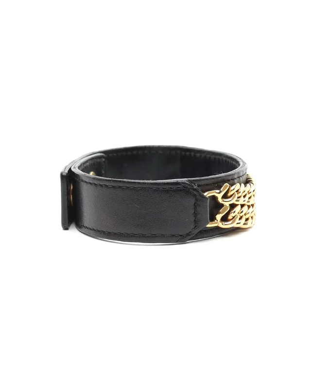 Saint Laurent Leather Chain Bracelet in Leather from A Retro Tale, photo 4 of 7