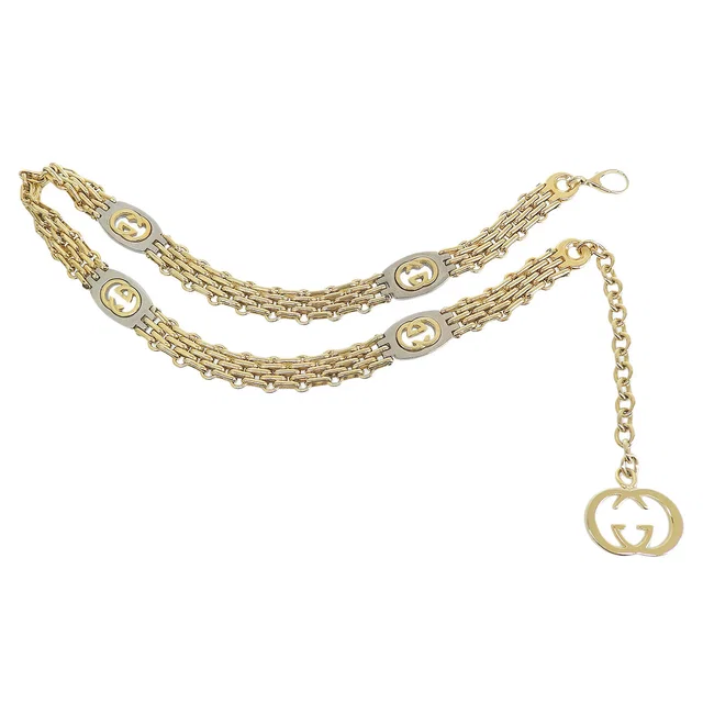 Gucci Interlocking Chain Belt Gold in Gold from VINTAGE QOO TOKYO