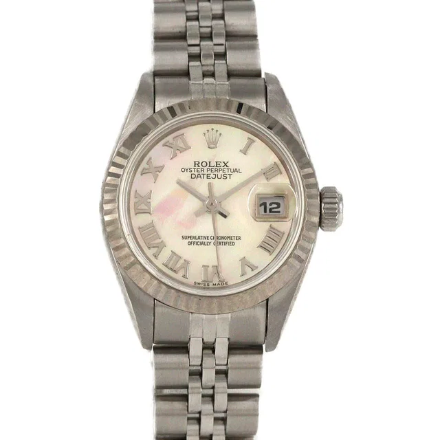 Rolex Datejust Automatic Watch White in White from The Reluxe