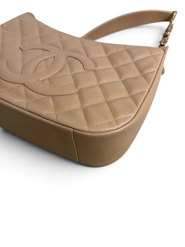 Chanel Vintage Beige Caviar Timeless CC Shoulder Bag in Beige Caviar leather from Season 2 Consign, photo 8 of 9