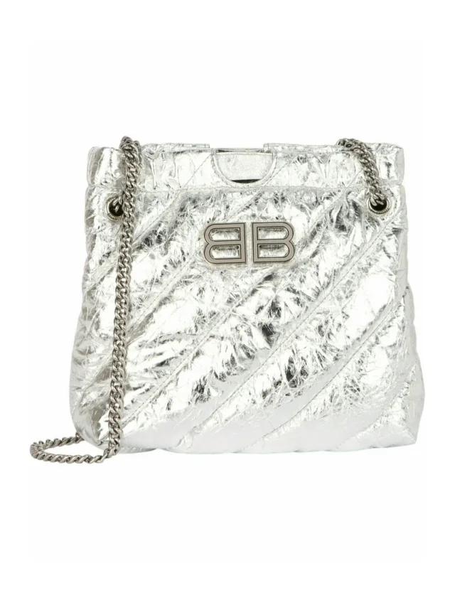 Balenciaga Crush Tote w/ Tags in silver|gray from The RealReal