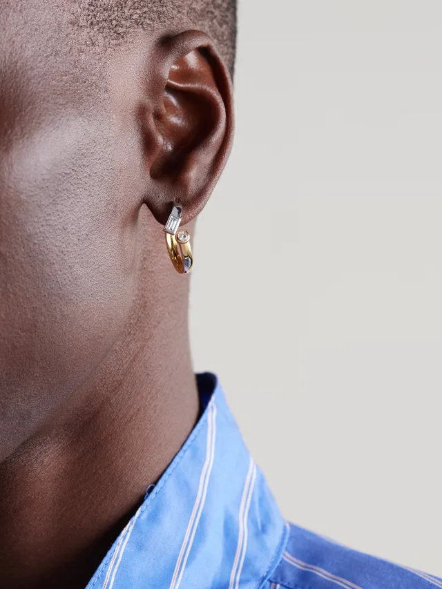 YVONNE LÉON 18-karat yellow and white gold diamond earrings in Metallic, photo 2 of 2 from NET-A-PORTER (Canada)
