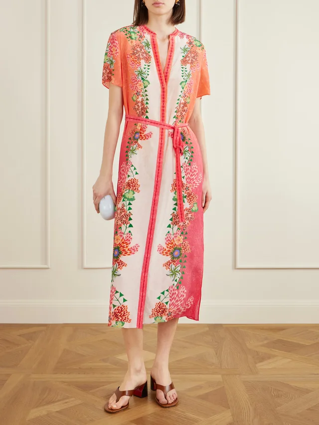 SALONI Vicki belted floral-print silk midi dress, photo 2 of 2 from NET-A-PORTER (Canada)