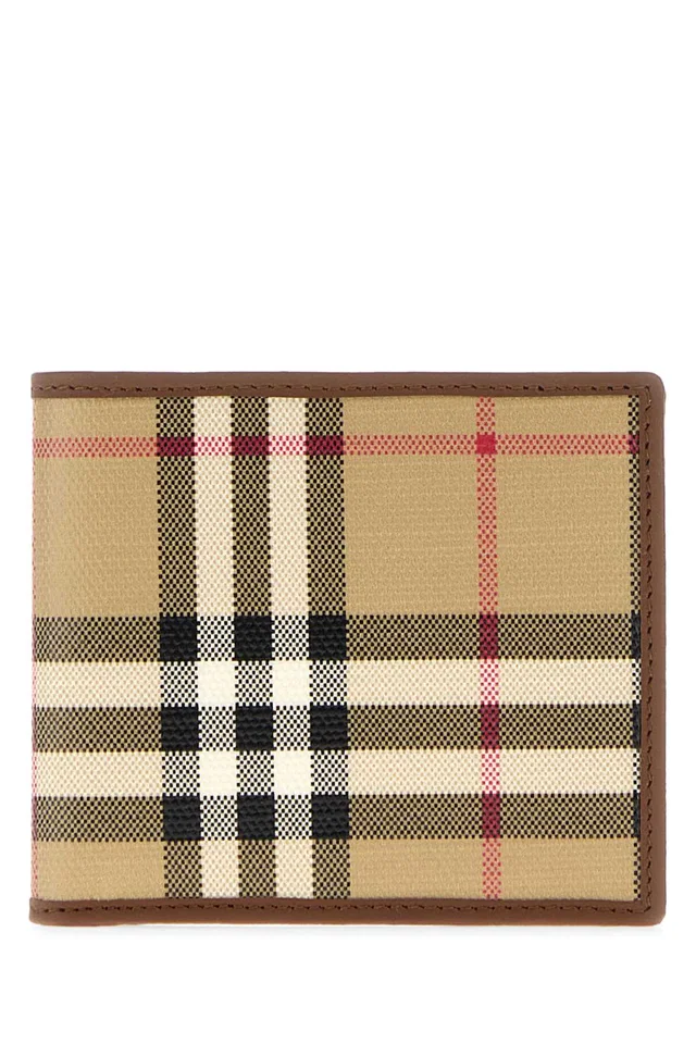 Burberry Printed Canvas Wallet — Beige Exterior: Cotton in Beige Canvas from HEWI