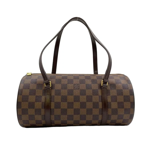 Louis Vuitton Papillon 30 Damier Ebene Leather Brown Handbag Gold in Brown Leather from The Reluxe