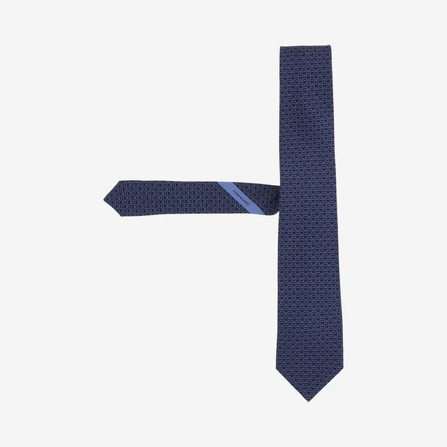 Ferragamo Silk Necktie — Navy Neckties in Navy Silk from HEWI
