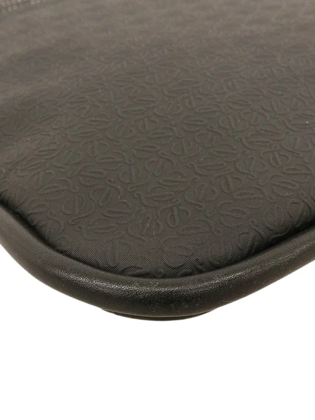 Loewe Repeat Anagram Pattern Shoulder Bag, Black in Black Leather from VINTAGE QOO TOKYO, photo 7 of 11