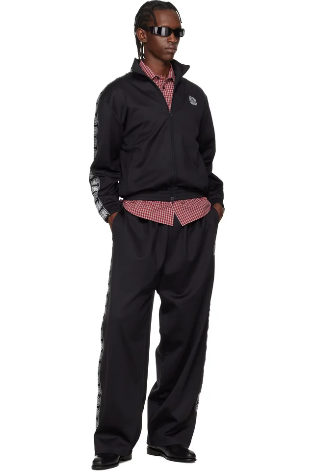 VETEMENTS Black Biker Cross Tape Zip-Up Track Jacket, photo 4 of 4 from SSENSE