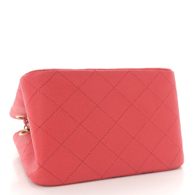 Chanel Caviar Quilted Mini Bucket Bag Dark Pink in Pink Caviar leather from FASHIONPHILE, photo 4 of 11