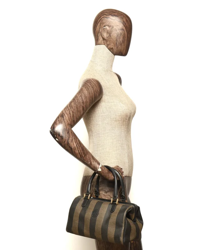 Fendi Pequin Stripe Boston Bag in Canvas from A Retro Tale, photo 7 of 7