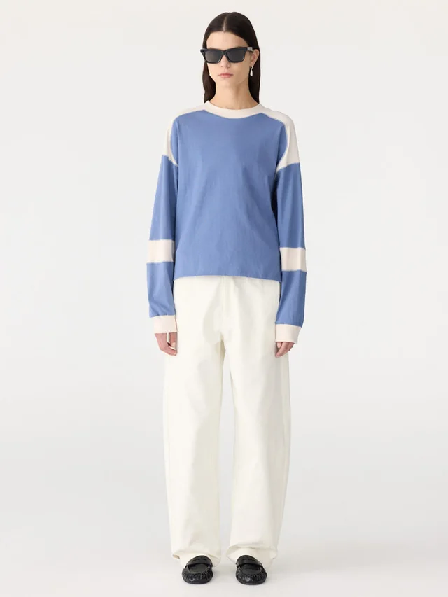 Bassike Long Sleeve Slouch Panelled T-Shirt from bassike, photo 1 of 1