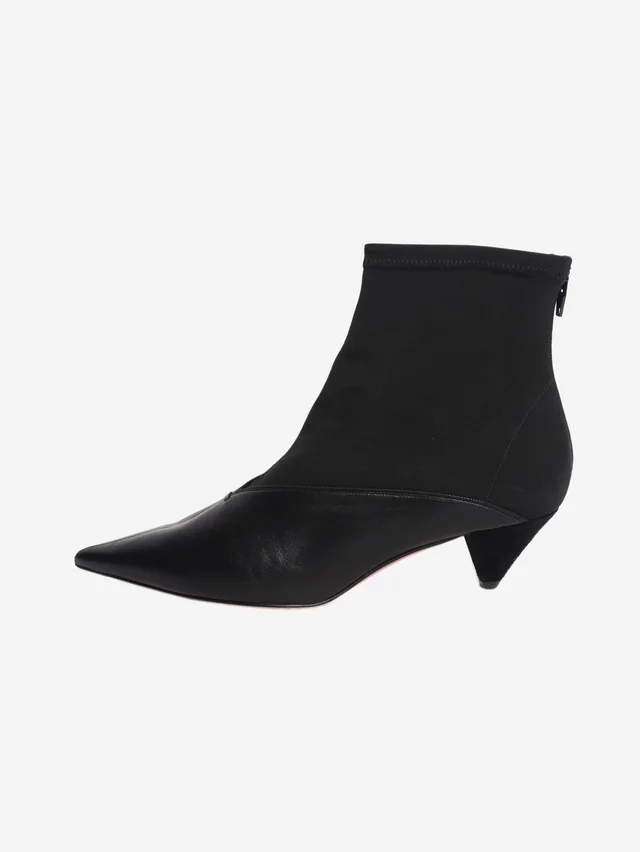 Celine Black SS18 pointed ankle boots - size EU 38 in Black Leather from Sign of the Times