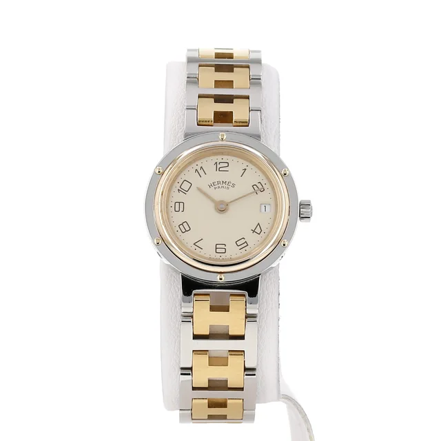 Hermès Clipper watch in steel and gold-plated metal, circa 1987 in Gold from Collector Square, photo 2 of 3