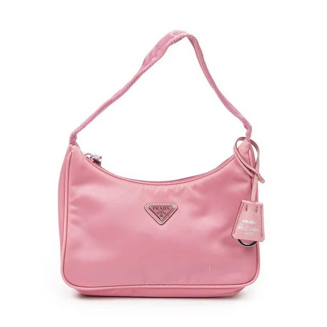 Prada Mini Zip Hobo Pink Nylon Canvas in Pink Canvas from The Reluxe