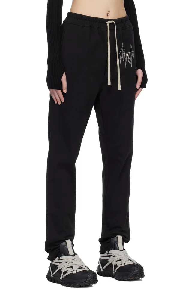 Moncler + Rick Owens Black Jogger Sweatpants, photo 2 of 5 from SSENSE